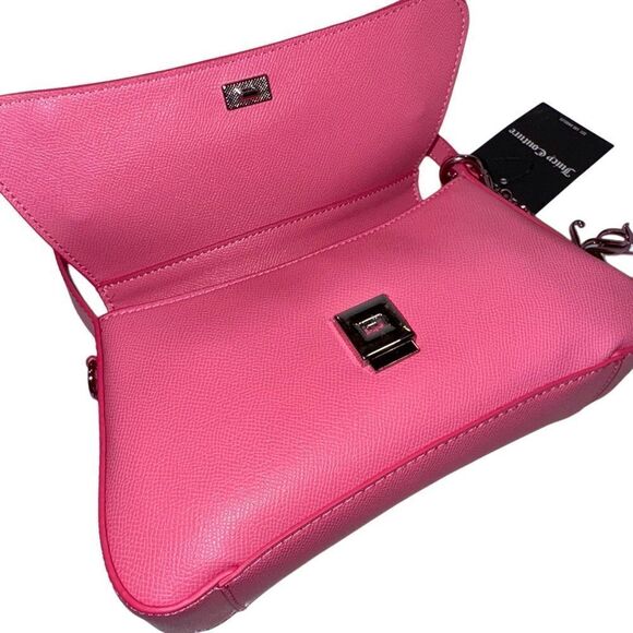 Juicy Couture Hot Pink Faux Leather Jasmine Flap Hobo Bag w/ Metallic Mini Pouch - Picture 10 of 16